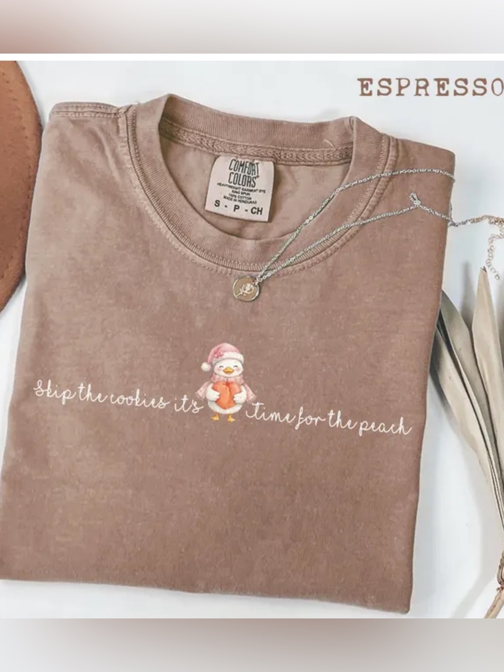 Comfort Colors Kids Brown Graphic Tee with Penguin and Script